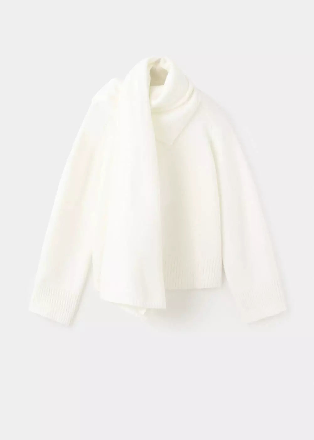 Sweater rajut dengan syal