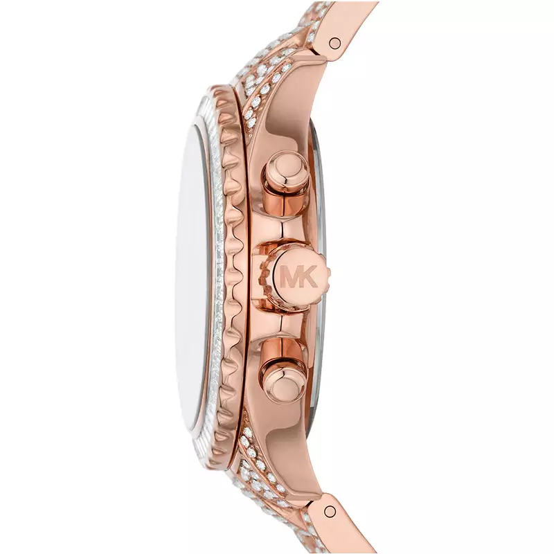 [LAST CHANCE DEALS] Jam Tangan Wanita Michael Kors Everest MK7235 Chronograph Ladies Rose Gold Dial Crystal Rose Gold Strap