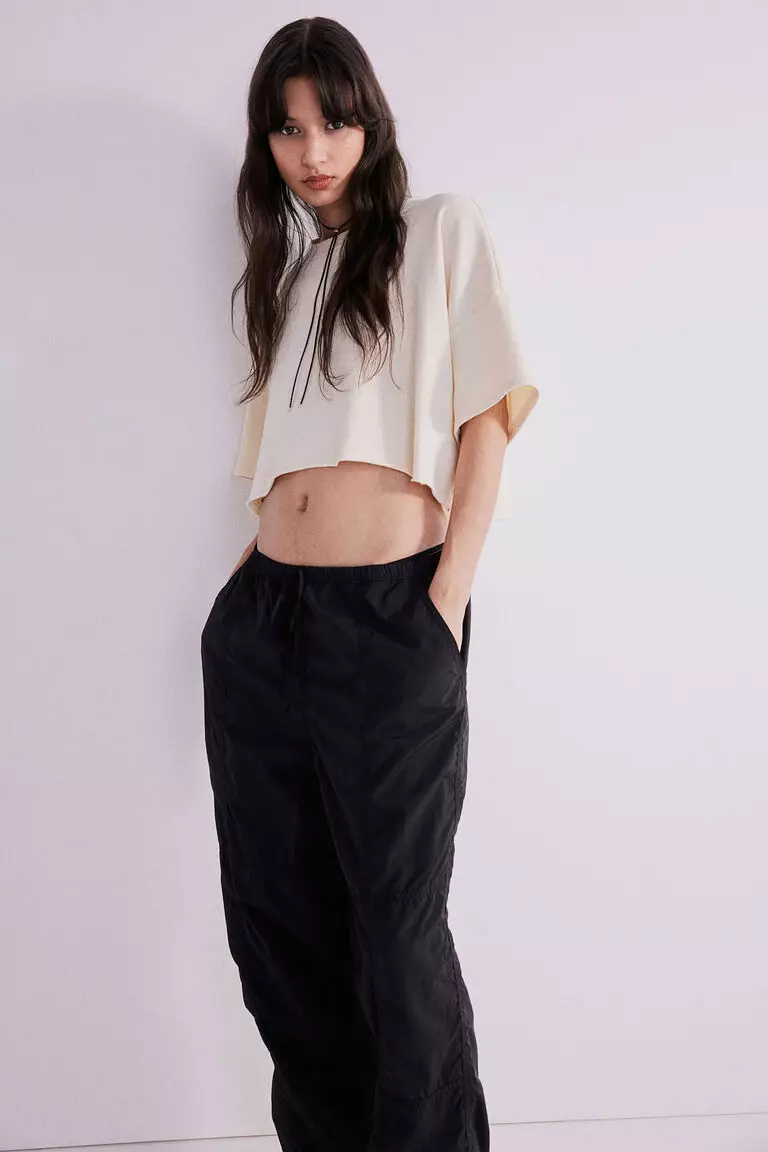 Nylon parachute trousers