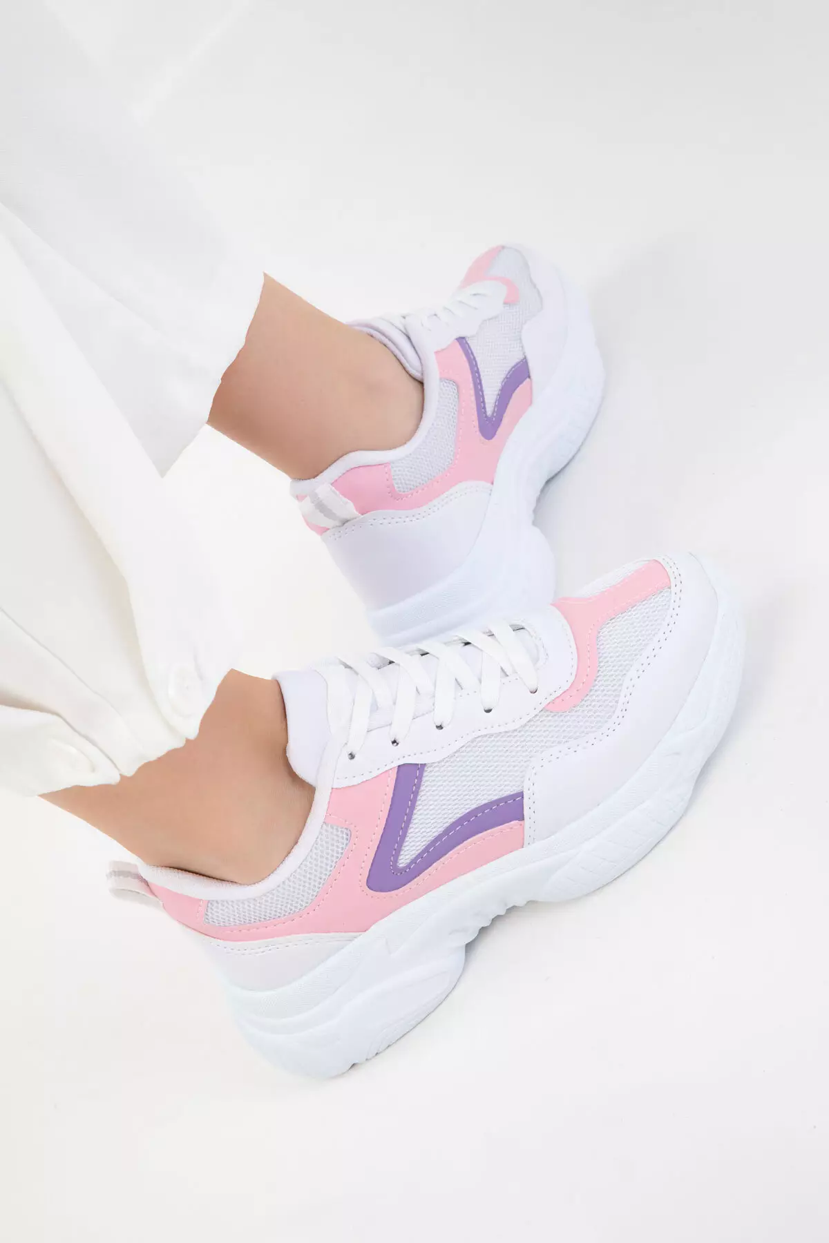 White-Powder-Lilac Women's Sneaker 20610