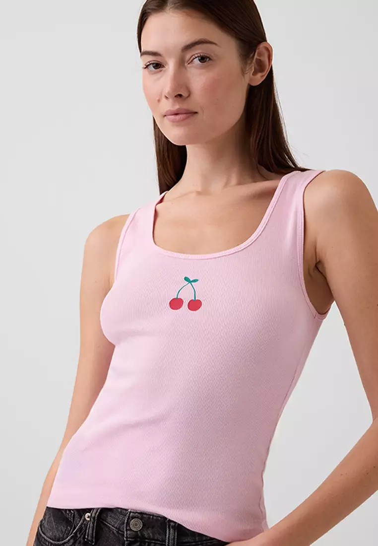 Ribbed Logo Tank Top