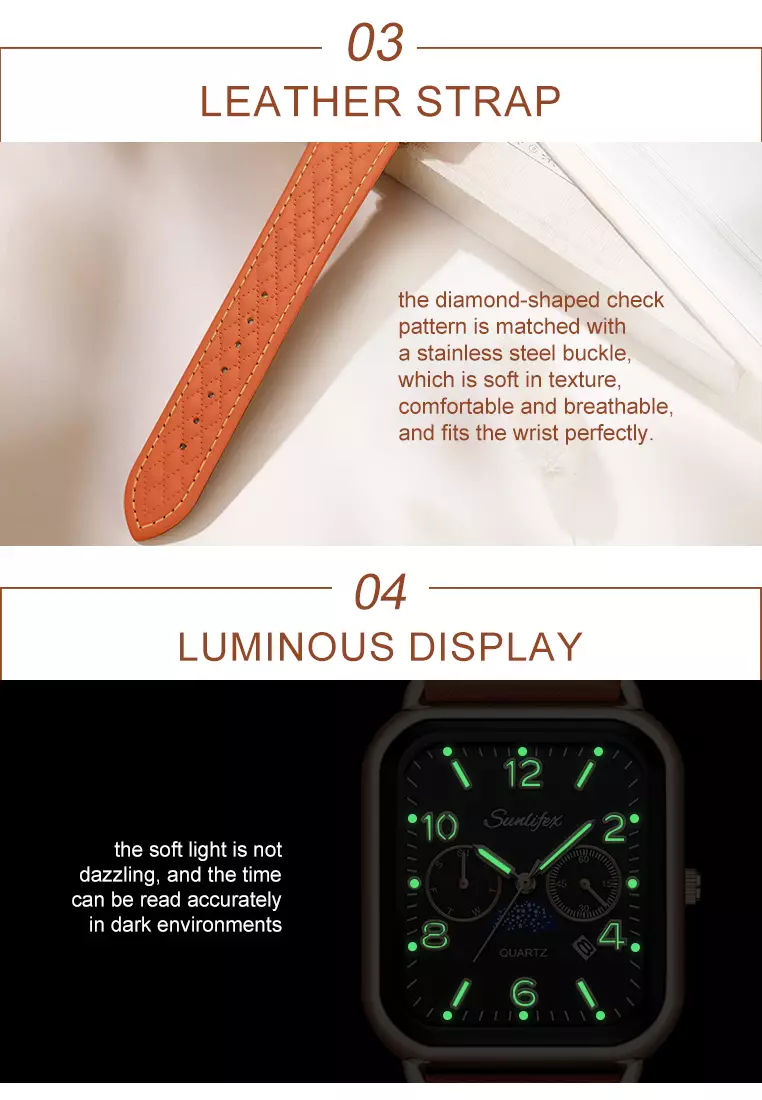 Jam Tangan Wanita Korean Kasual Mode Tali Kulit Kuarsa Jam Tangan Cewek Original brownblack