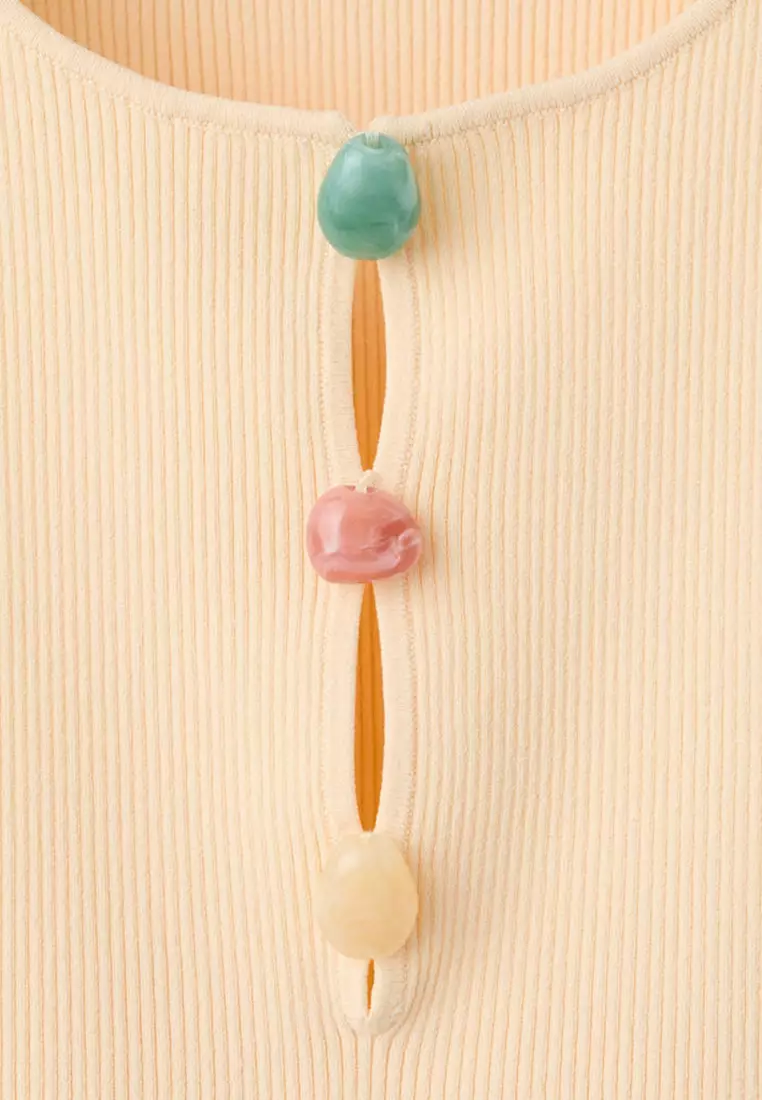 Ribbed Top With Beads
