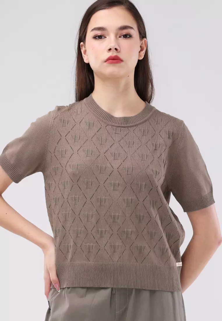 Knitted Short Sleeves Top