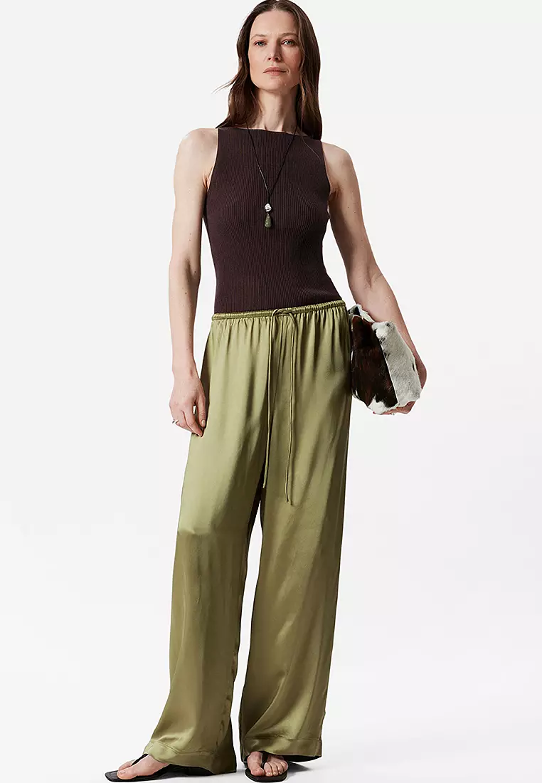Drawstring Satin Trousers