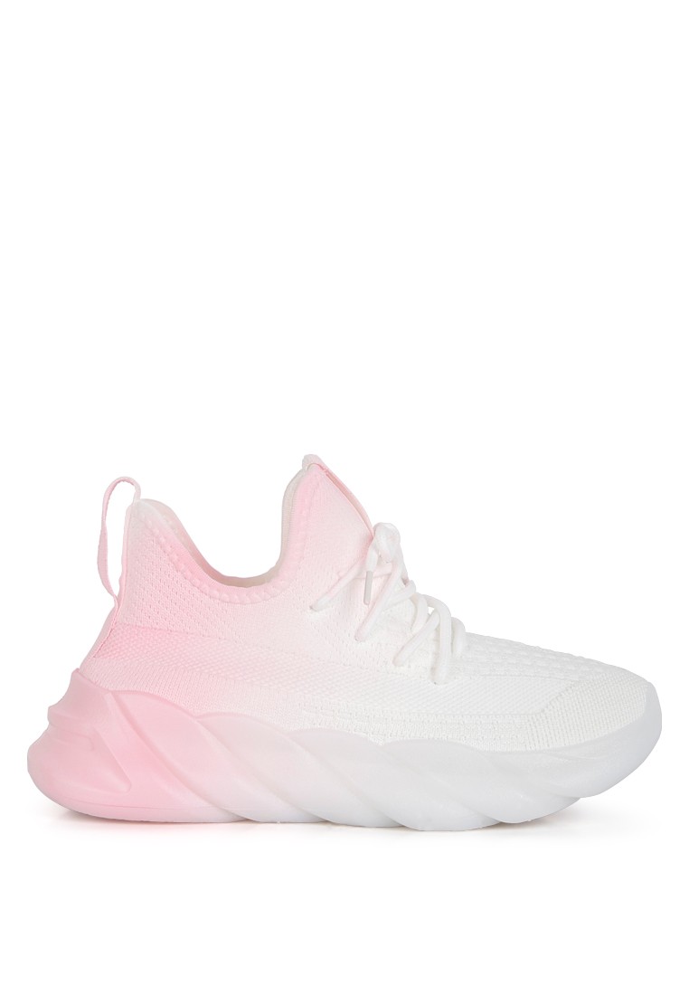 Pink Ombre Dip Knit Sneakers