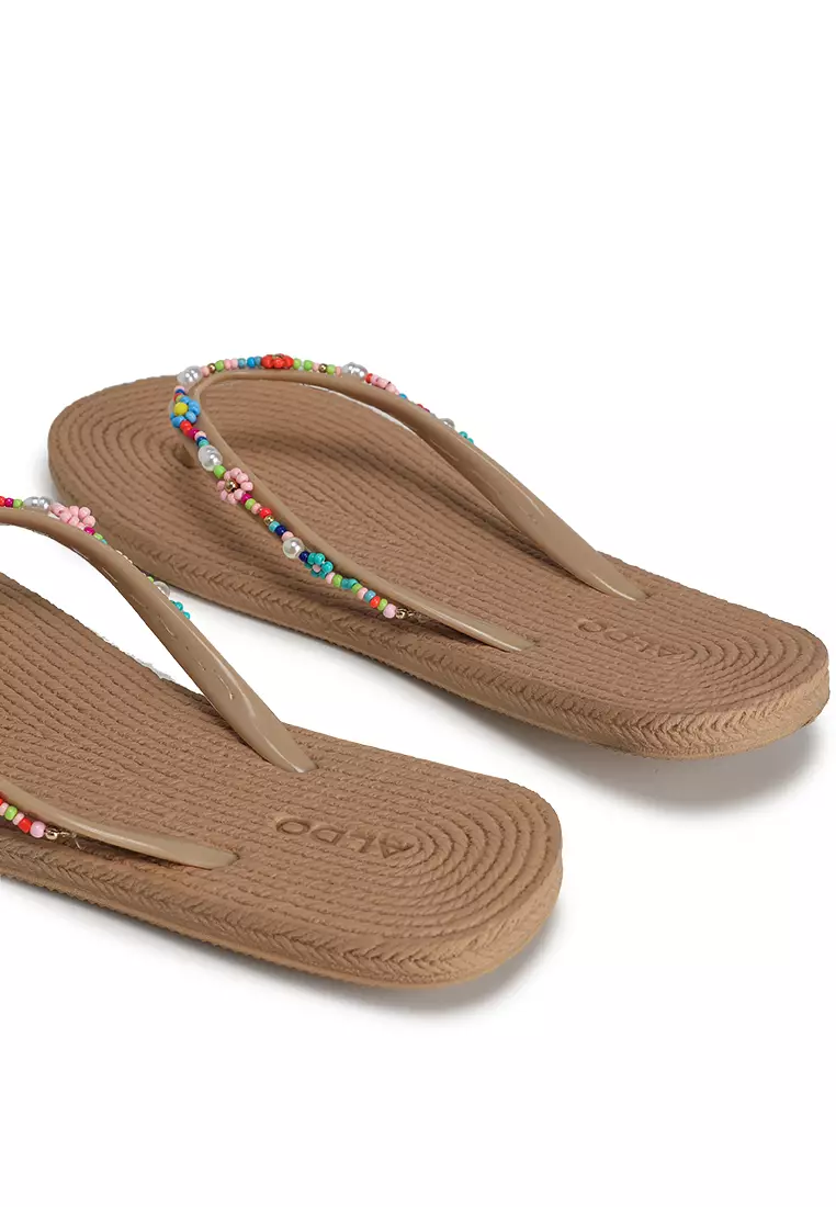 Javaeteriel Beaded Thong Sandals
