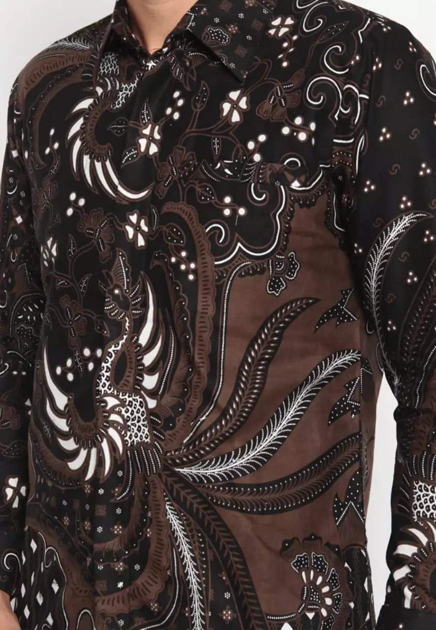 Kemeja Batik Pria Premium Slimfit Elegant Modern Lengan Panjang Sweta