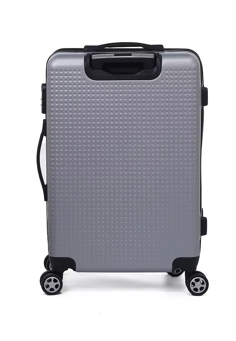 Isvara Tas Koper Hardcase One Set Unisex Large Compartment Suitcase Code Lock System Material ABS+PVC Coated ORIGINAL - Gray