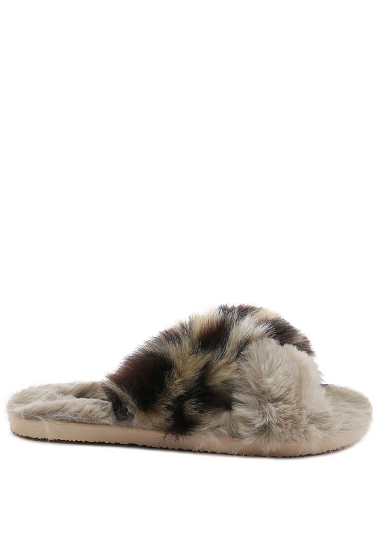 Taupe Chipmunk Times Fur Indoor Flats