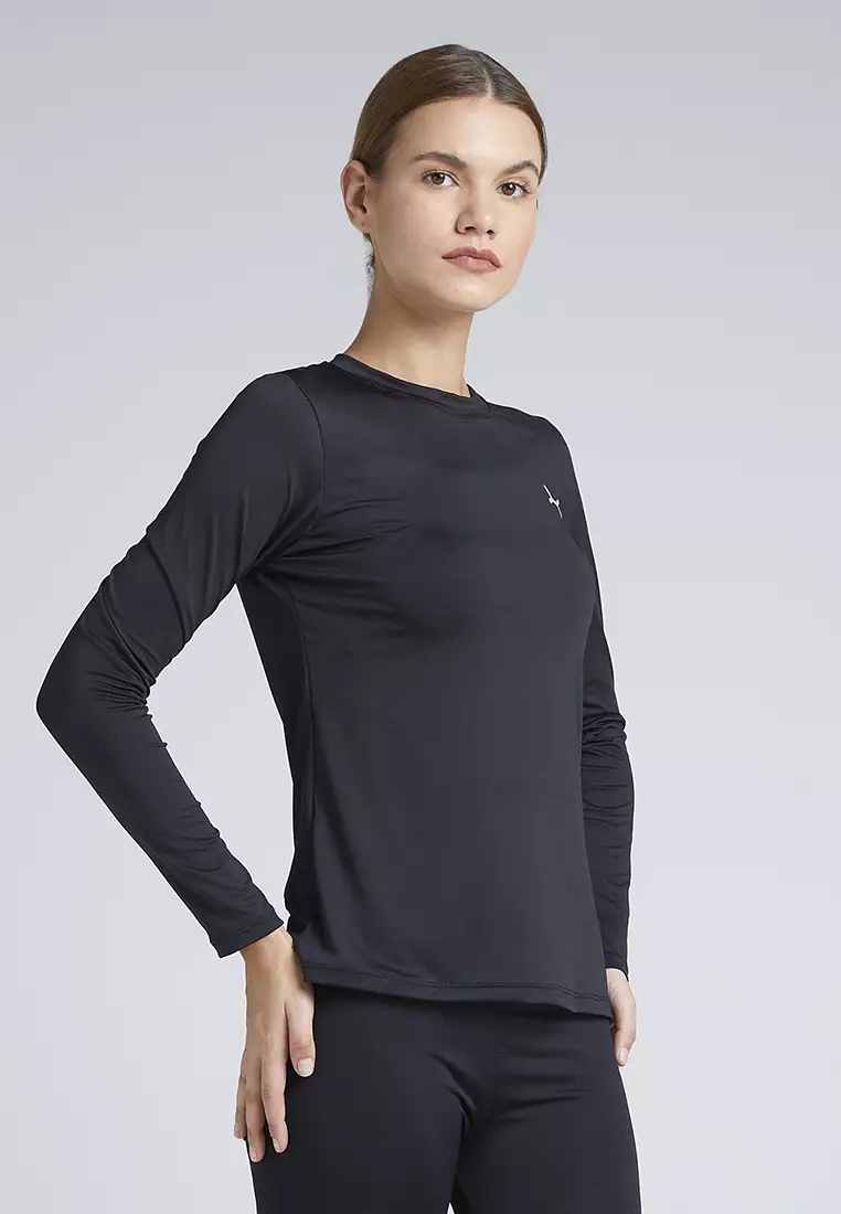 Flexzone Long Sleeves Sport Shirt Women Essential Black