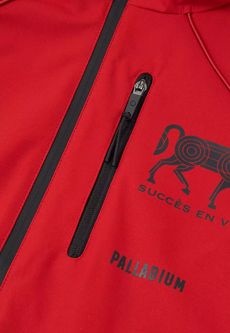 男裝馬年主題LOGO寬鬆防風防潑水連帽外套