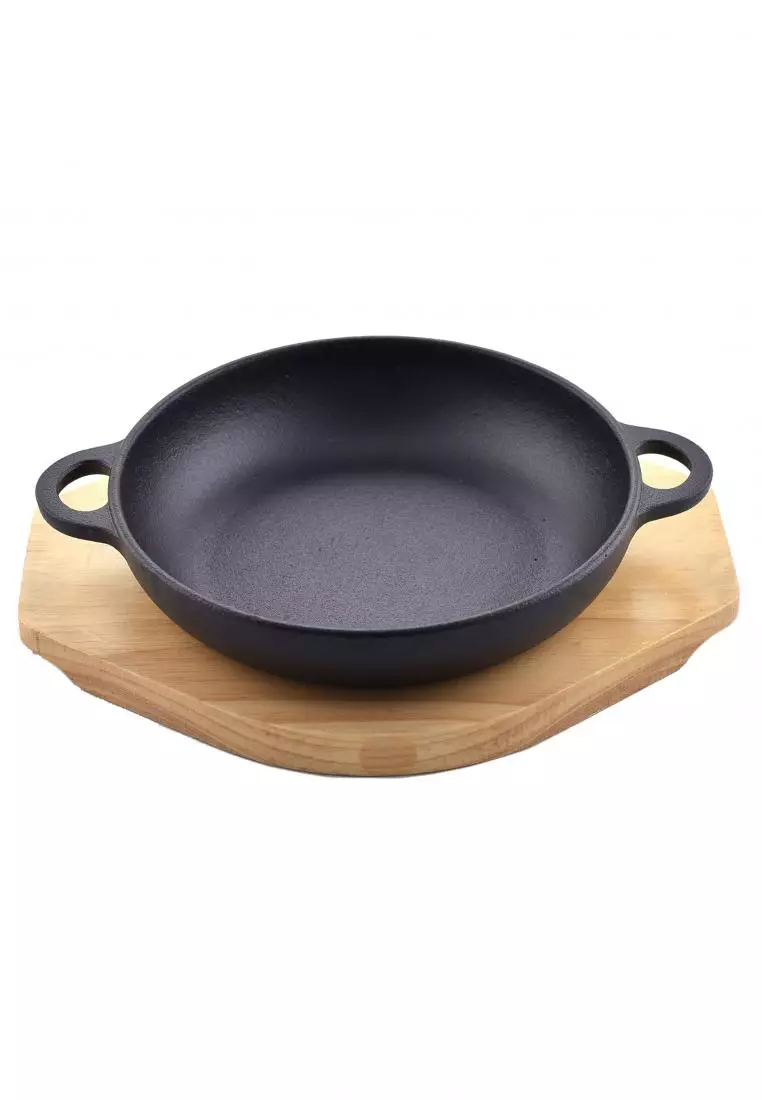 7.5IN. Round Cast Iron Bowl with Wood Base