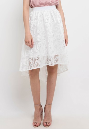 Chic Simple white Hi-Lo Lace Skirt 0E9D0AA2416CDDGS_1