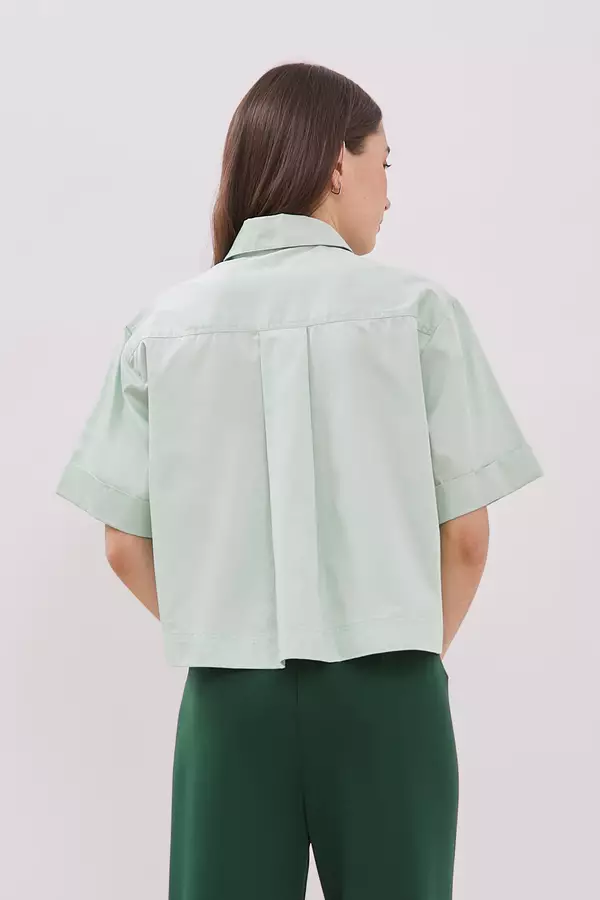 MINIMAL - Dwei - Kemeja Oversize Pocket - Green Colour Green