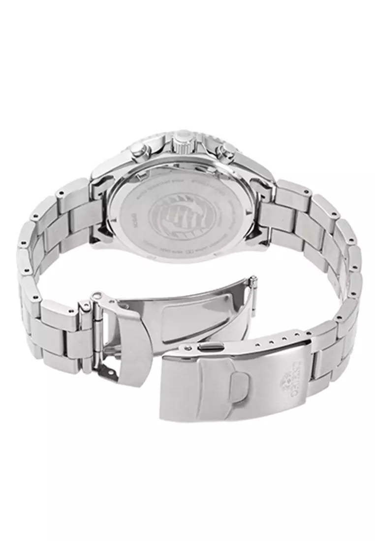 Orient Mako Silver Stainless Steel  Chrono Watch For Men RA-TX0201L10B