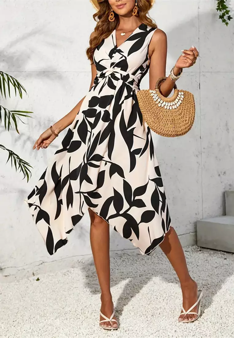 夏季無袖印花連衣裙CA25042214BE