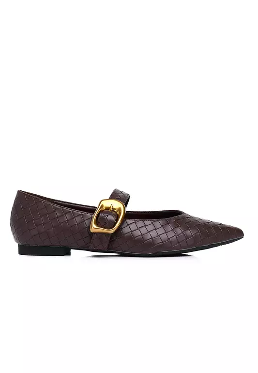 Shanzey Chucky Buckle Ballerina & Flats