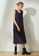 SALIENT LABEL blue and navy Asteria Tie-back Midi Dress in Midnight Navy 0E9A1AA60A911FGS_4