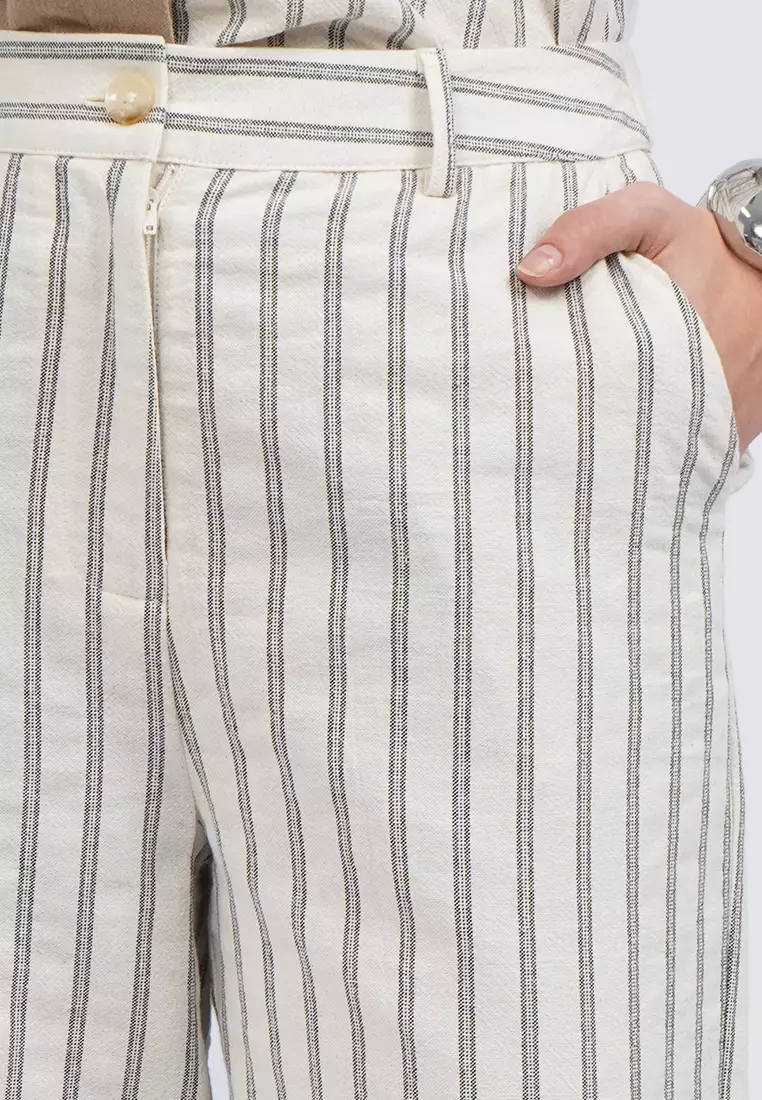 Stripes Linen Pants KHAKI