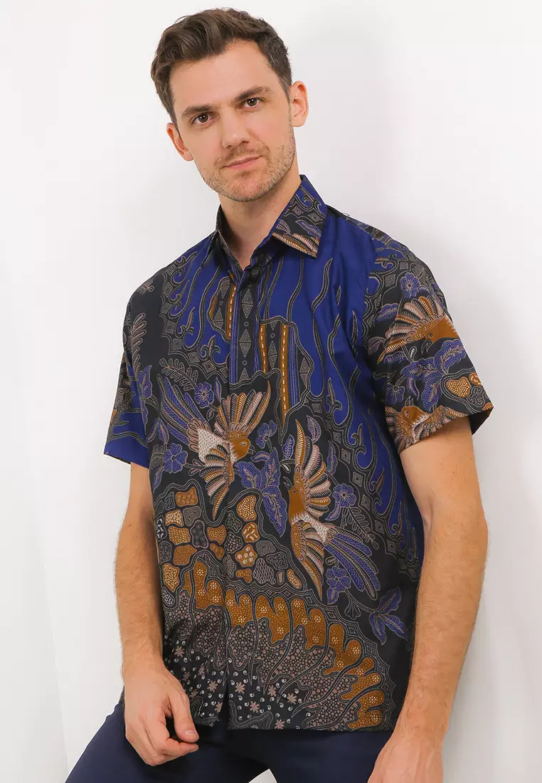 Kenari Kemeja Batik Exclusive Premium Pria Casual Modern Lengan Pendek