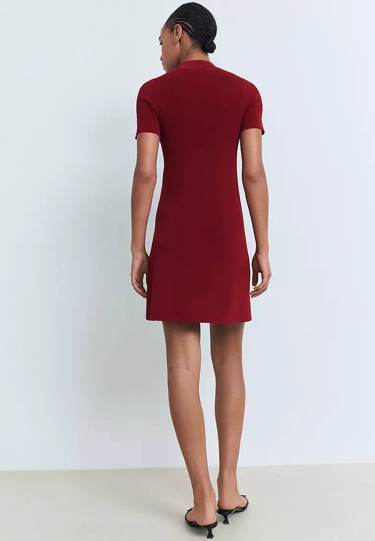 Perkins-Neck Knitted Dress