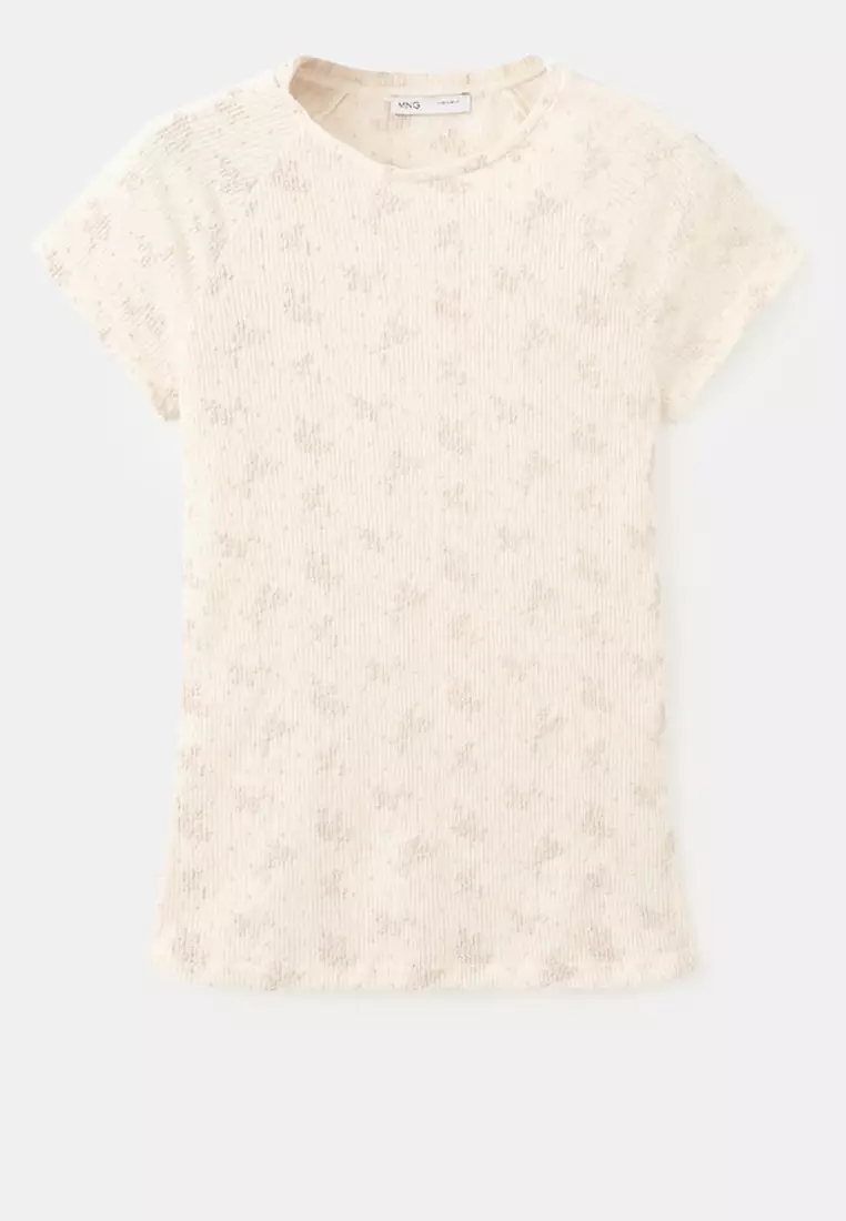 T-Shirt With Raised Embroidered Details