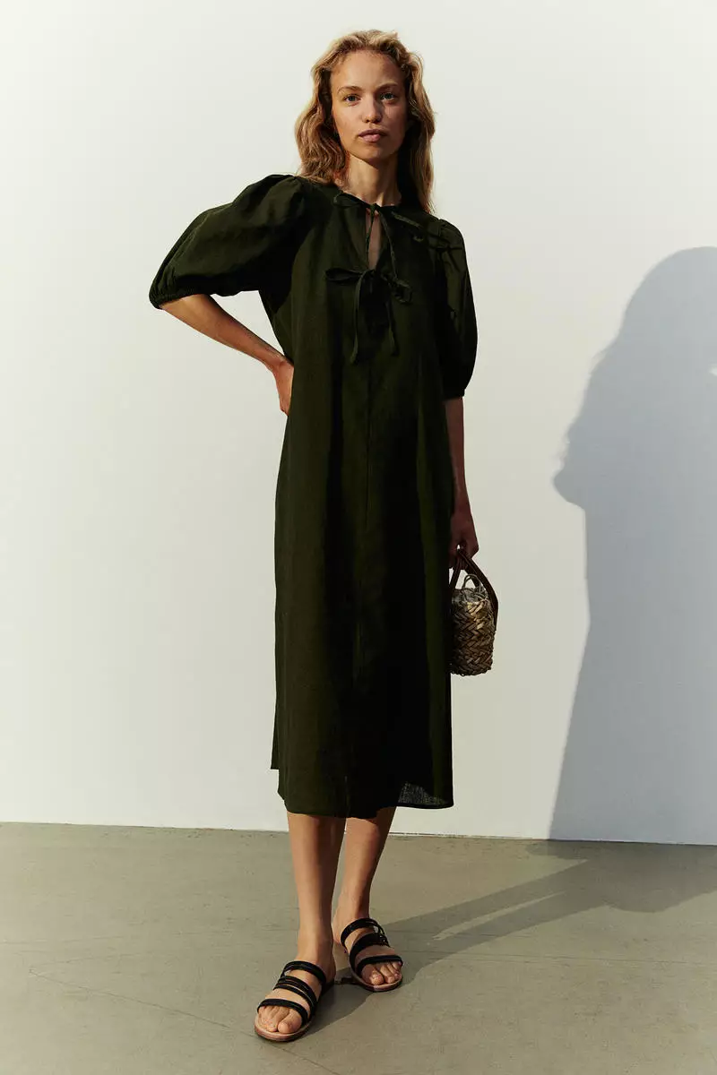 Linen cotton outlet blend dresses
