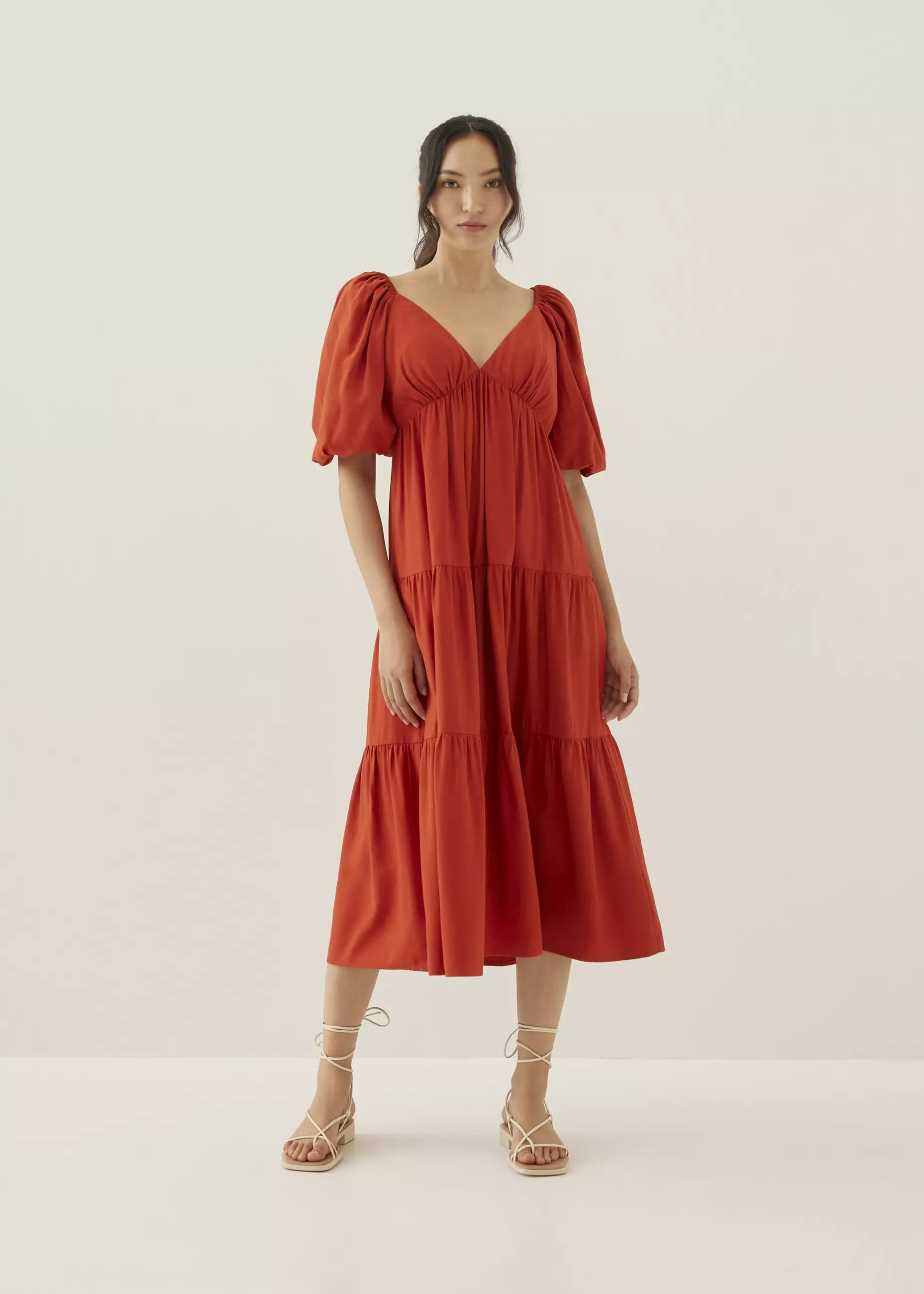 Dress Wanita - Katrine Padded Tiered Maxi Dress