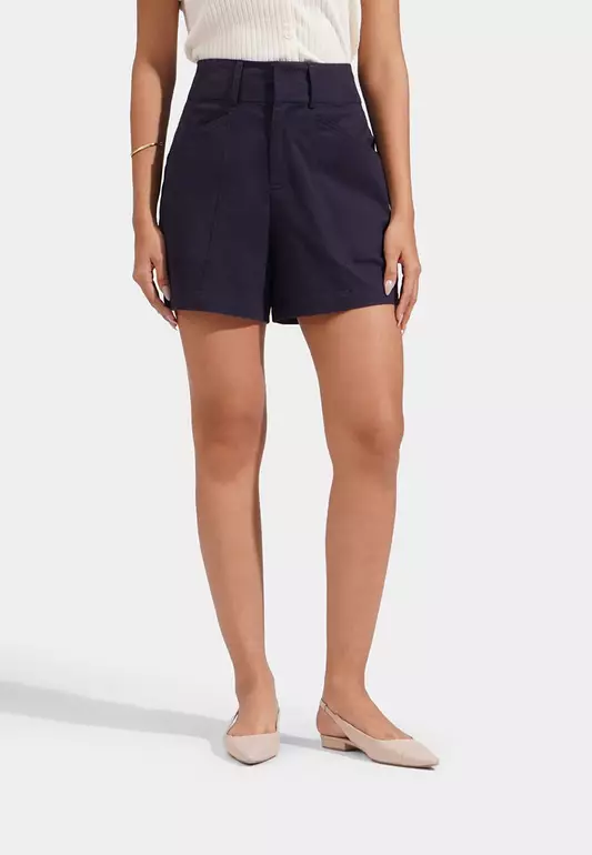 Twill Pintuck Shorts