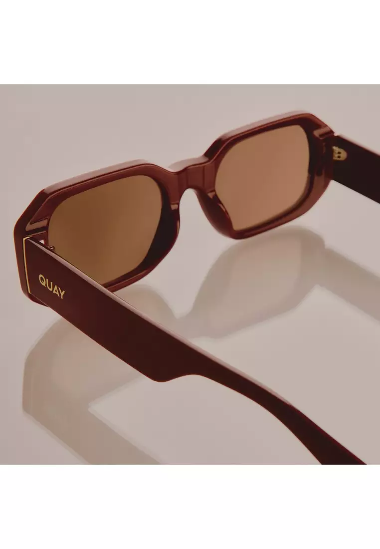 QUAY Hyped Up Sunglasses - Dahlia/Brown