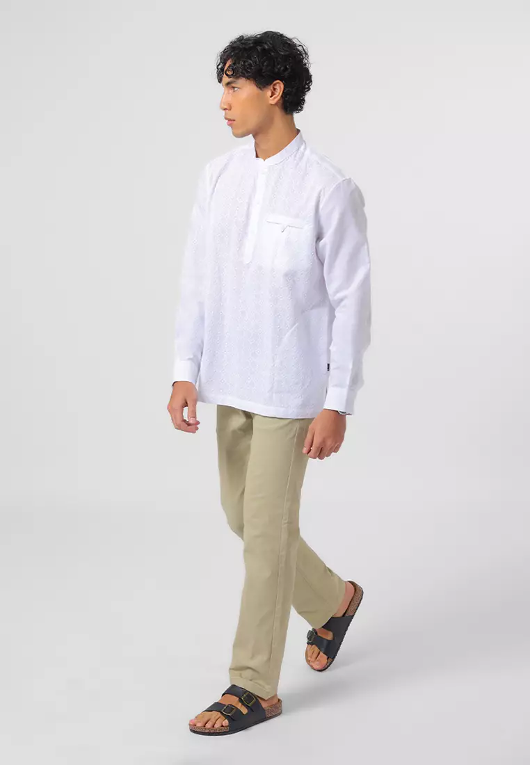 Kemeja Koko Pria Lengan Panjang SALMAN WHITE Baju Muslim Pria