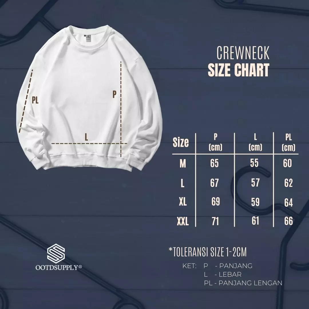 OOTDSUPPLY Crewneck Highdensity Glory SageI Sweater Pria and Wanita