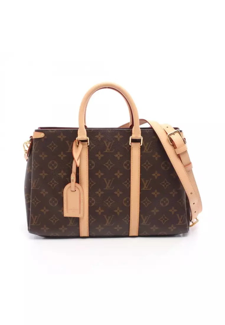 Pre-Loved Louis Vuitton Soufflot MM monogram Handbag PVC leather Brown