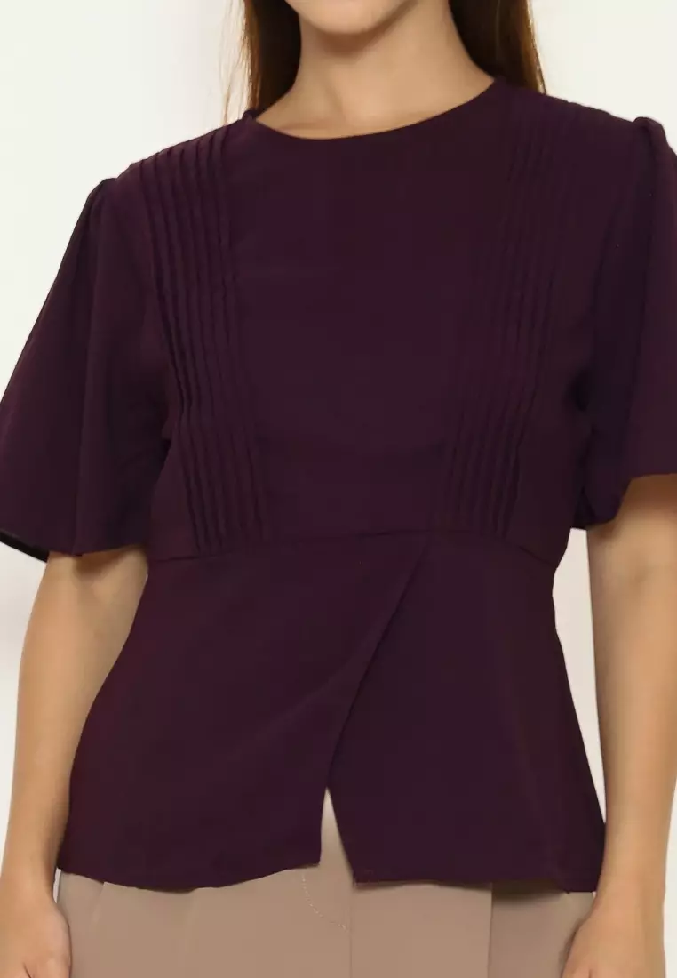 Urban Exchange Shellie Purple Blouse - Blouse Casual Wanita Warna Purple