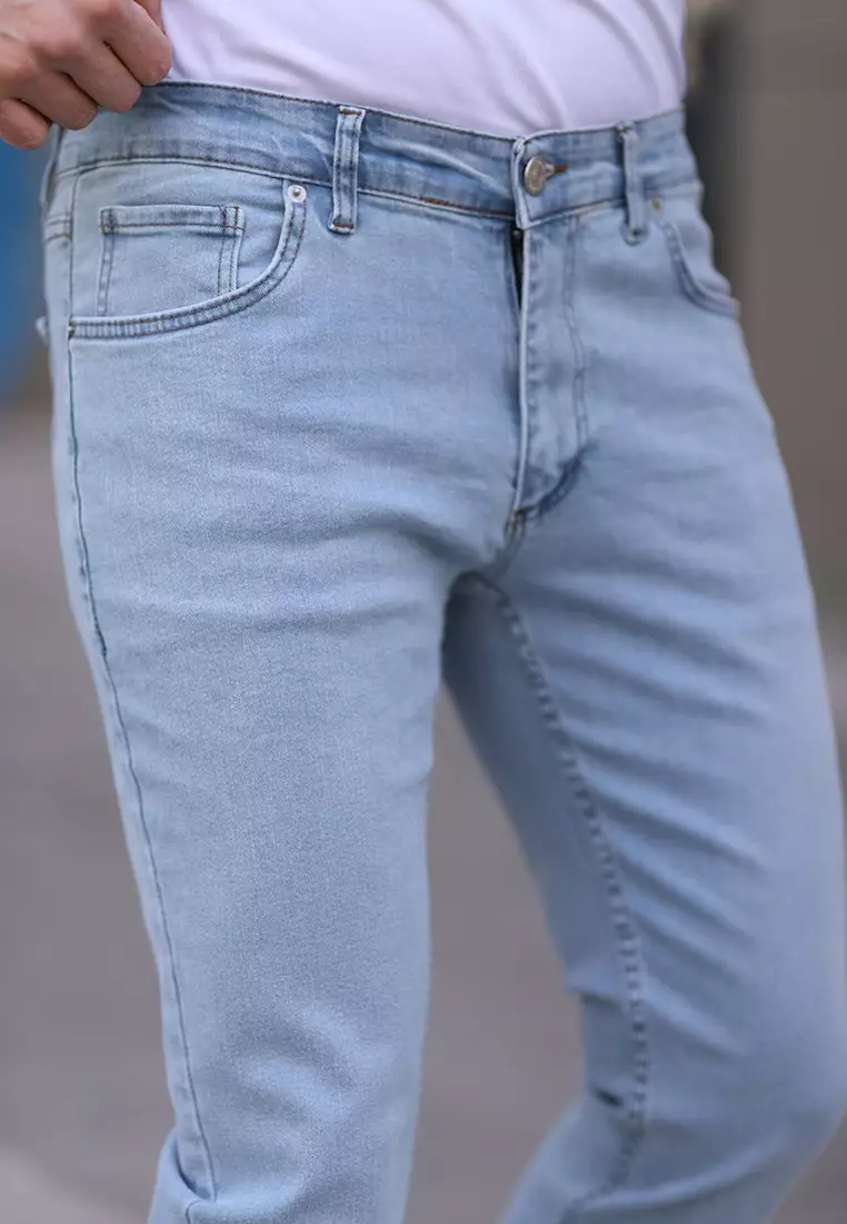 Light Blue Regular Fit Stretch Fabric Jeans Trousers TMNSS25JE00001