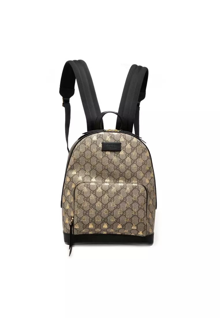 Pre-Loved Gucci Small Gg Supreme Bee Backpack