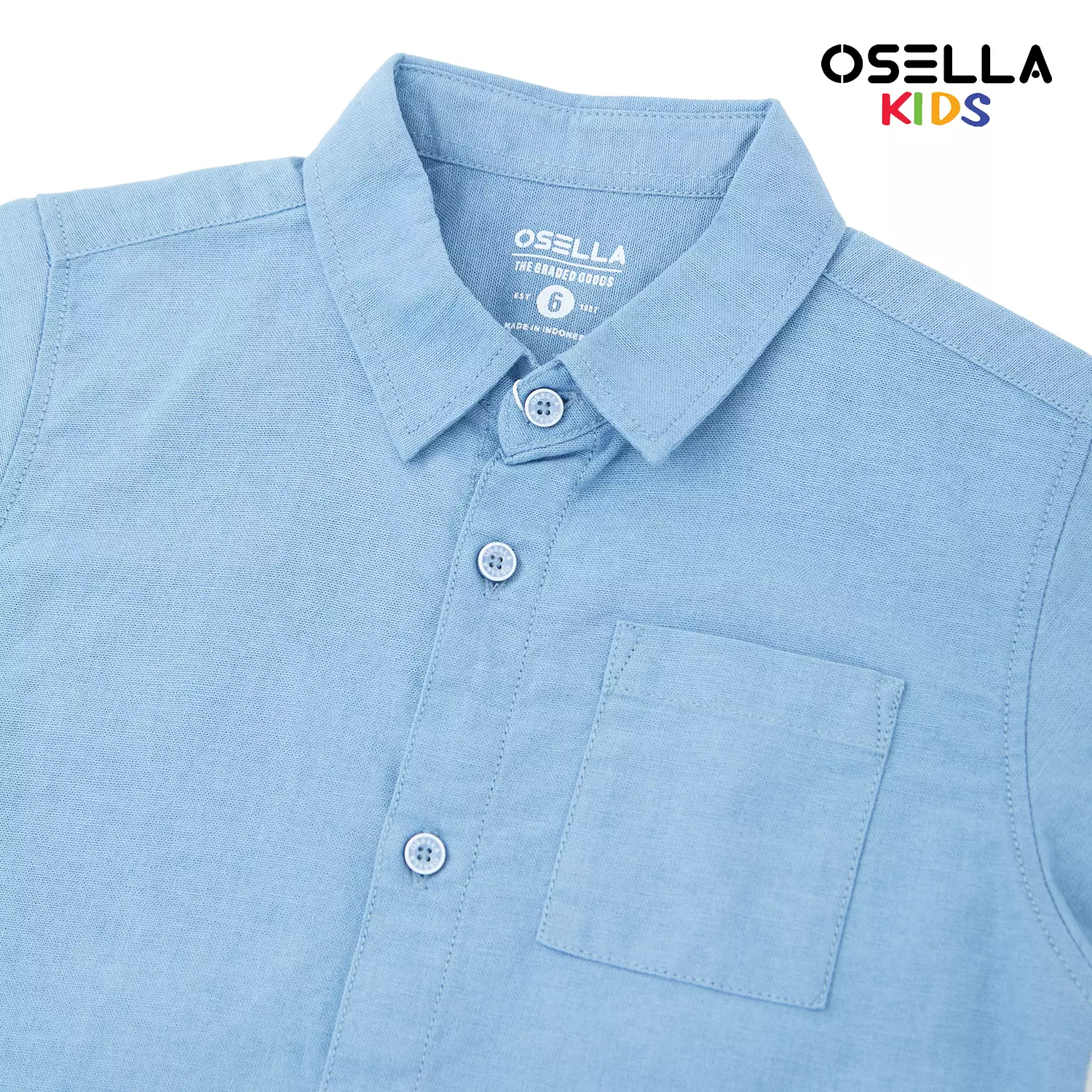 [NEW] Osella Linen Look Short Sleeve Shirt 2232500236 | Atasan Kemeja Anak Laki Laki Kerah Reguler