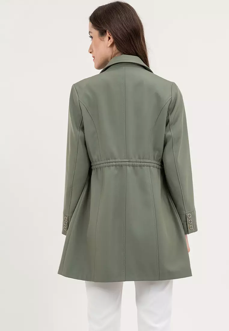 Draw String Waist Light Trench