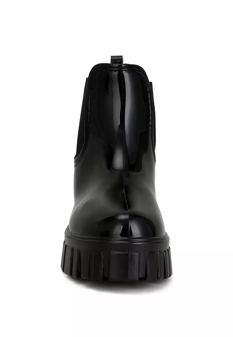 Chunky Chelsea Rain Boots In Black
