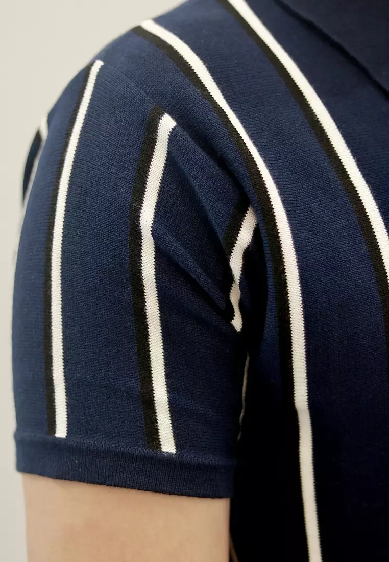 Kale PARIS Navy / Polo Shirt Pria / Atasan Kaos Polo Rajut Pria / Kaos Pria / Baju Kaos Pria