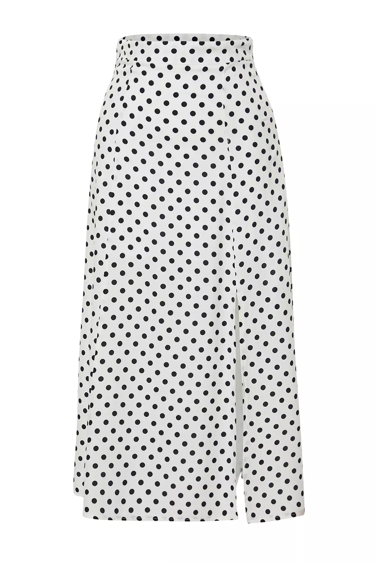 Polka Dot Slit Skirt