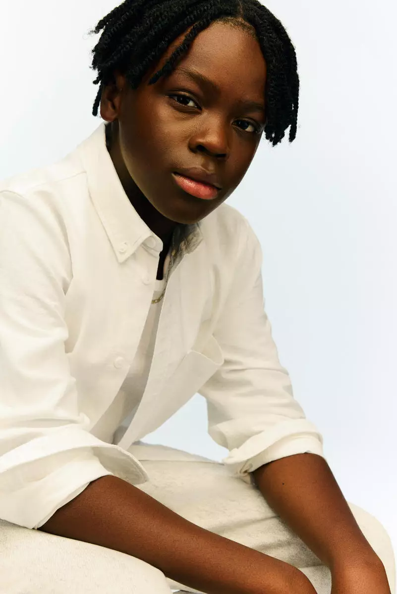 Button-down cotton shirt