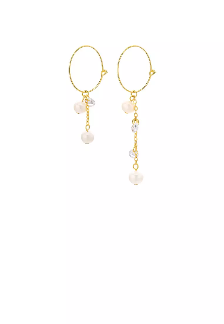 White circle sale earrings