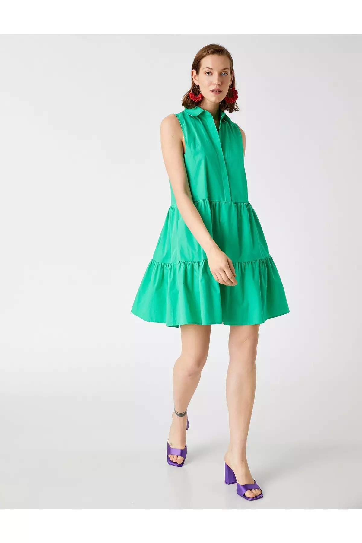 Sleeveless Mini Shirt Dress