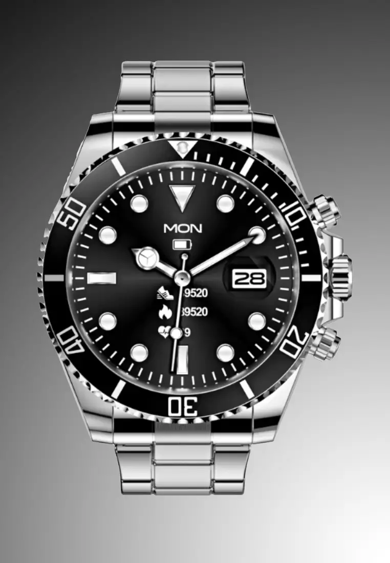 Smart Watch 46mm, Waterproof, Stainless Steel Bracelet