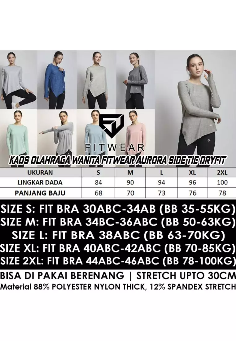 Fitwear - Kaos Olahraga Wanita FITWEAR NEW AURORA SIDE TIE OVERSIZE L/S - BLACK CUTTON