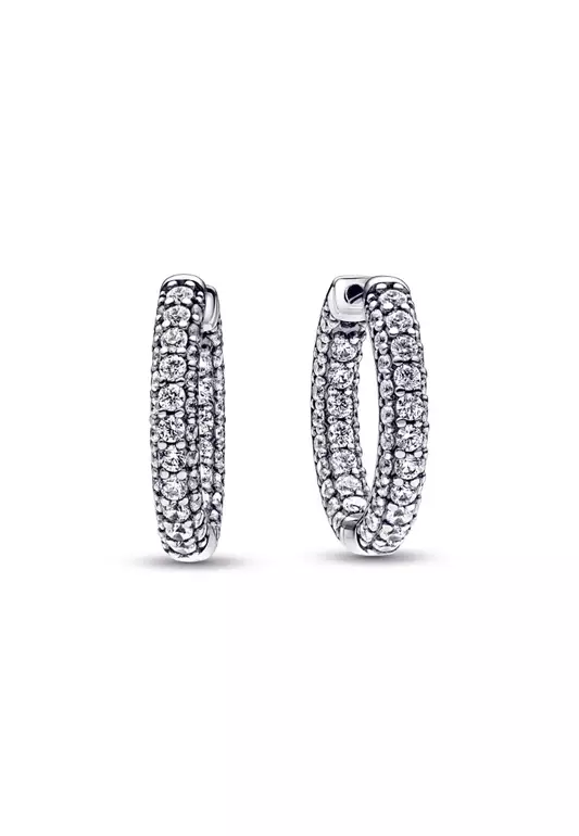 Timeless Pavé Single-row Hoop Earrings