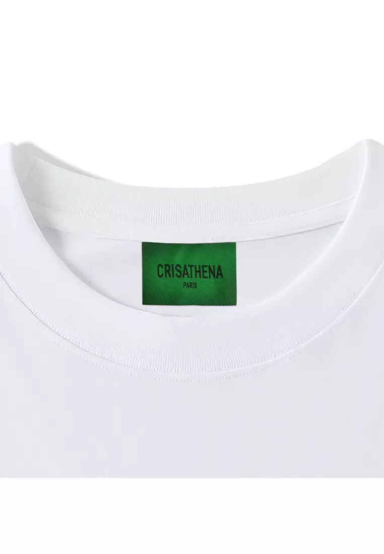 College Graphic T-Shirt in White