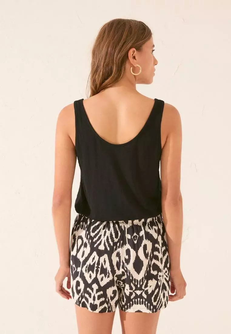 Viscose Trouser With Ikat Print